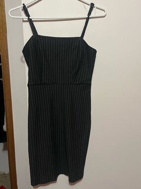 Forever 21 Black Pinstripe Mini Sheath Dress